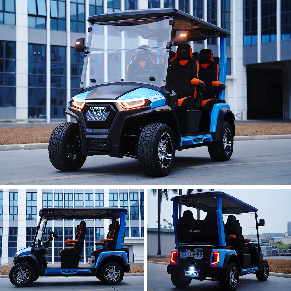Customized Golf Cart 4 Seater 72V Lithium Battery 4WD Off Road With Gps