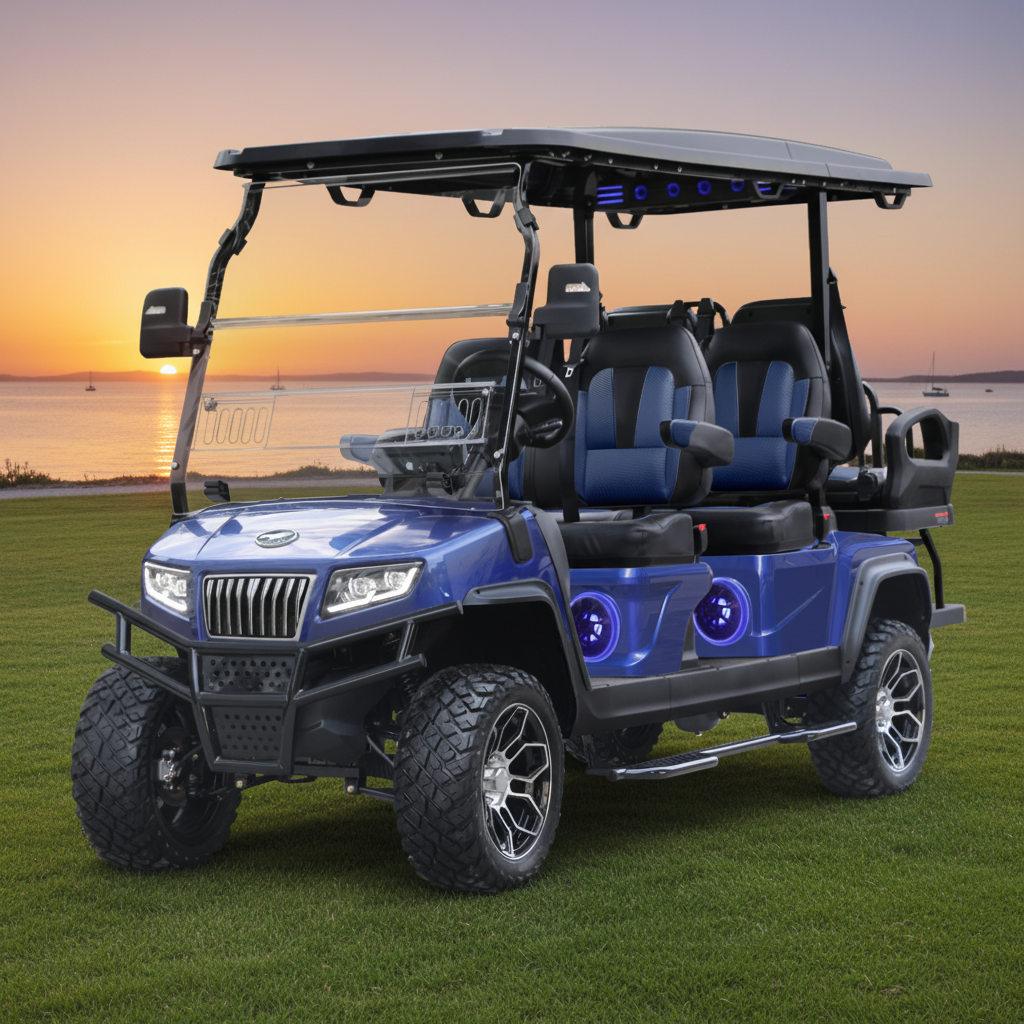 HDK Maverick 4+2 Plus Lithium Powered Golf Cart 6 Person Vehicle for Hotel Fleet