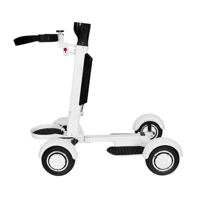 4-Wheel Aluminum Foldable Electric Golf Cart Mobility Scooter 10.5-inch Tires 2000W Motor White Lithium Battery 150kg Load