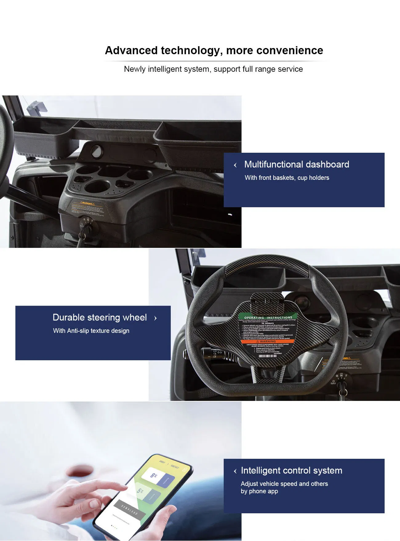 Reliable Compact-Sized High-Speed Performance 4-Seaters Golf Cart with Waterproof Seat