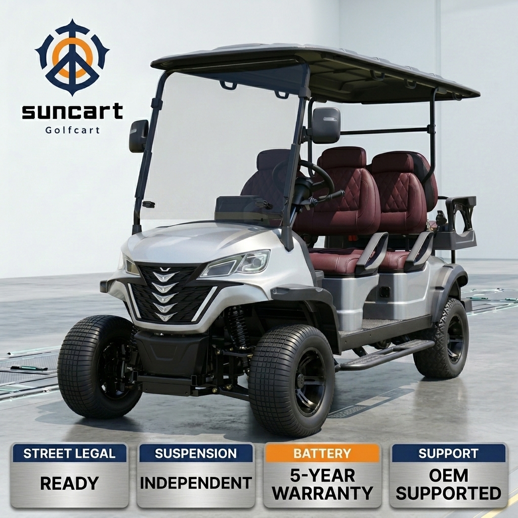 Street Legal 4+2 Seater Golf Cart 6 Passenger LSV for USA/Canada Neighborhood Use
