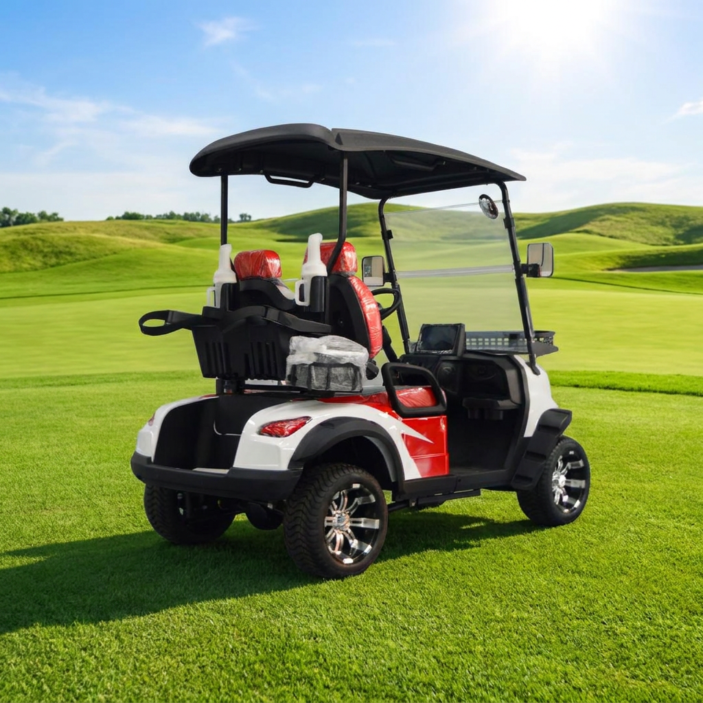 High Quality 2 Seater Lithium Battery Golf Cart Off Road Club Golf Car with Rain Canopy Suitable for Golf Courses Estate