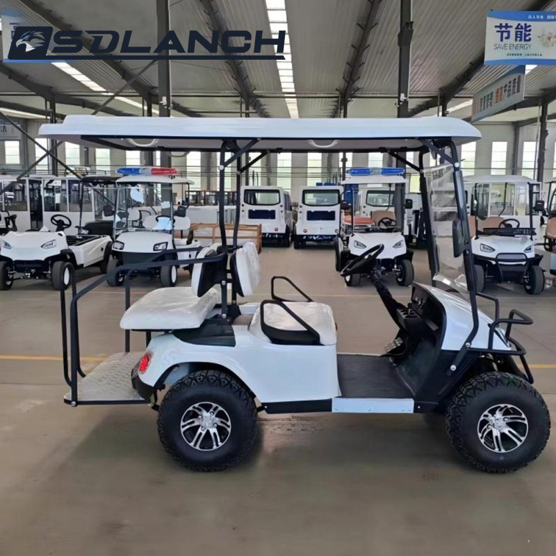 High Performance 4 Seats Electric Trolley Lithium Battery Powered High Speed 4 Wheels Electric Golf Carts