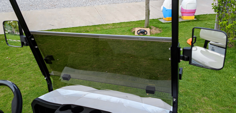 Split Tinted Windshield and Side Mirror