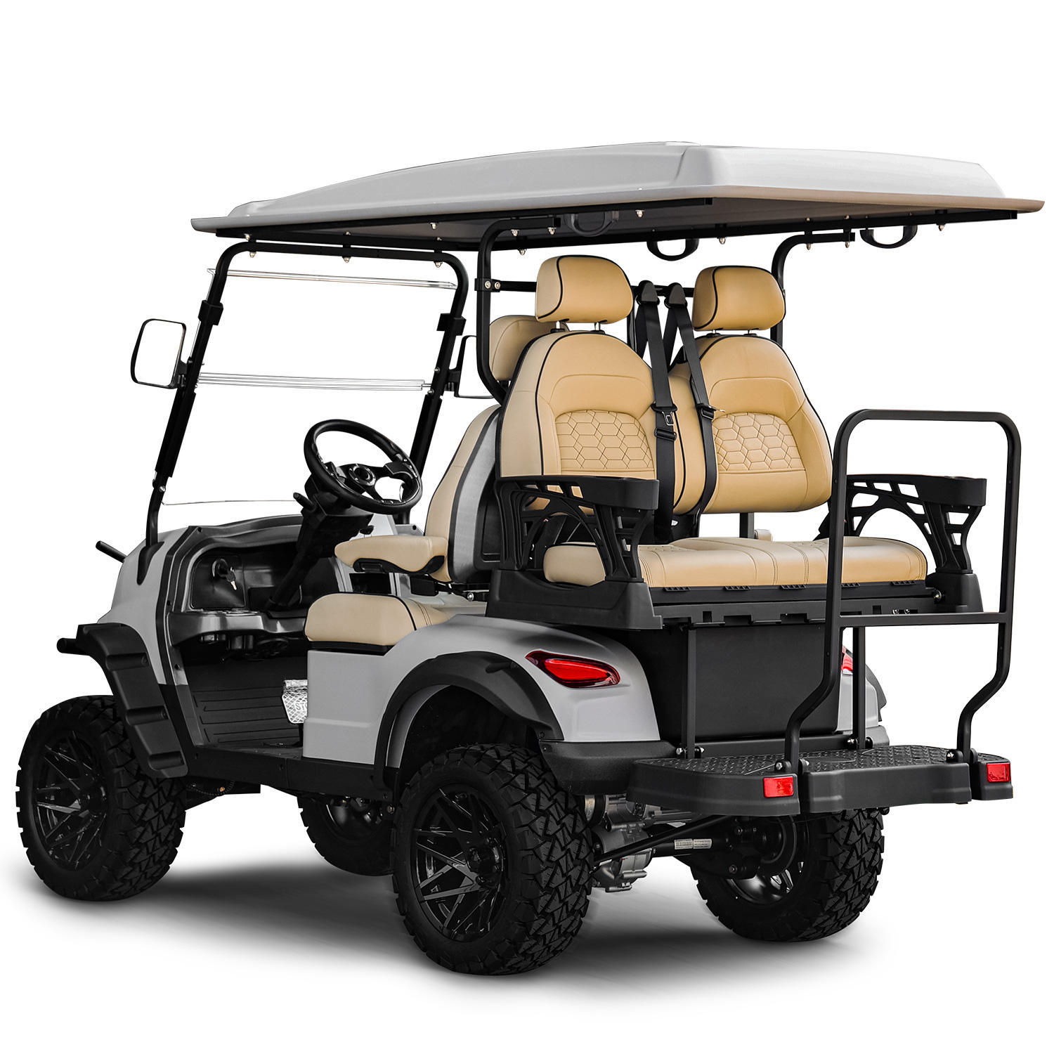 China 48V Four Seats Electric Golf Cart 4X4 Drive Electric Vehicles 2+2 Seater Utility Buggy Electric Cars