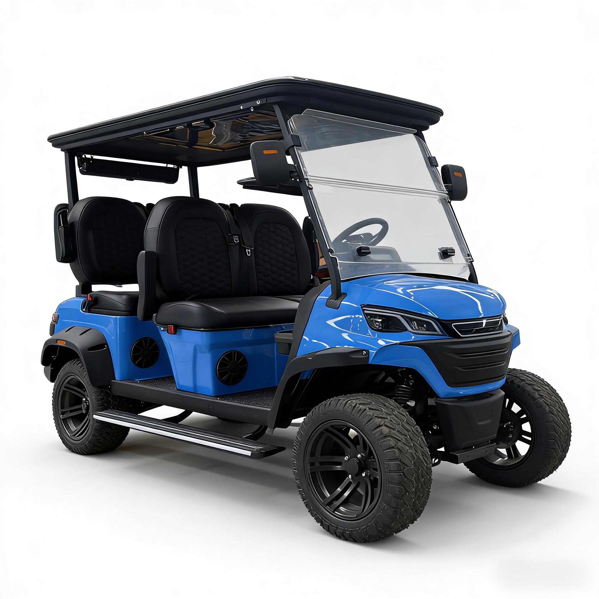 4-Seater Electric Golf Cart Utility Vehicle with Lithium Battery for Golf Course and Outdoor Hunting