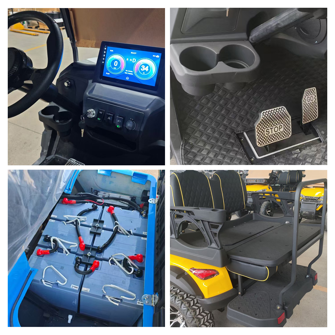 Chinese Road Utility Vehicle Street Legal Electric Golf Cart 2 Seater Lifted 5KW AC Motor 70-90km Range Customize Hunting Club