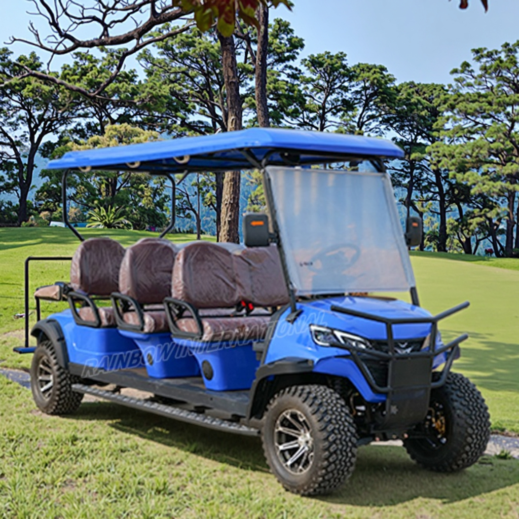 Rainbow Brand 6 Seater Solar Panel Electric Golf Cart with 5kw Motor and 72V Lithium Battery