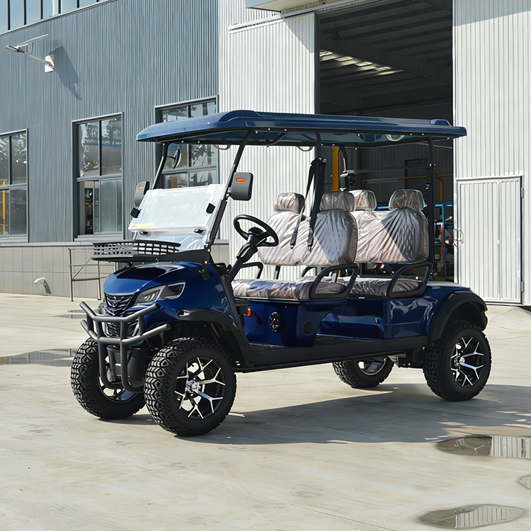 Eco-friendly 4 Seater Electric Golf Cart Equipped with Adjustable Seats for Property Management Mountain Resort