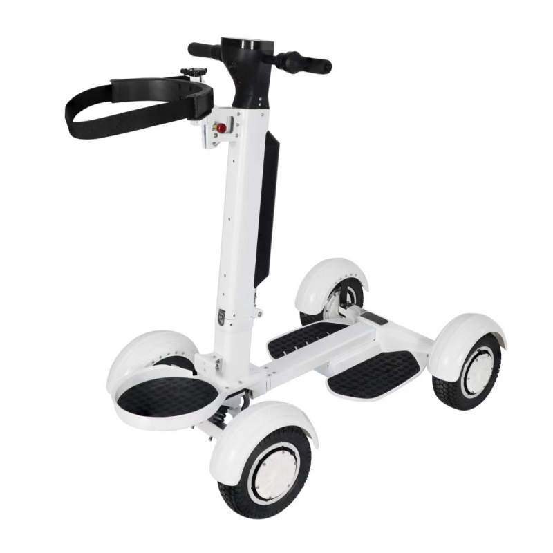 4-Wheel Aluminum Foldable Electric Golf Cart Mobility Scooter 10.5-inch Tires 2000W Motor White Lithium Battery 150kg Load
