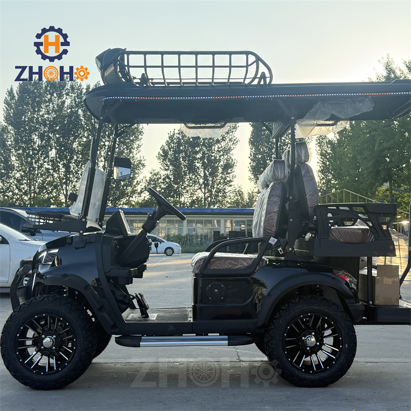New Luxury Design Electric Golf Cart with Solar Roof Off-road Lithium 4 Seater Hunting Golf Buggy