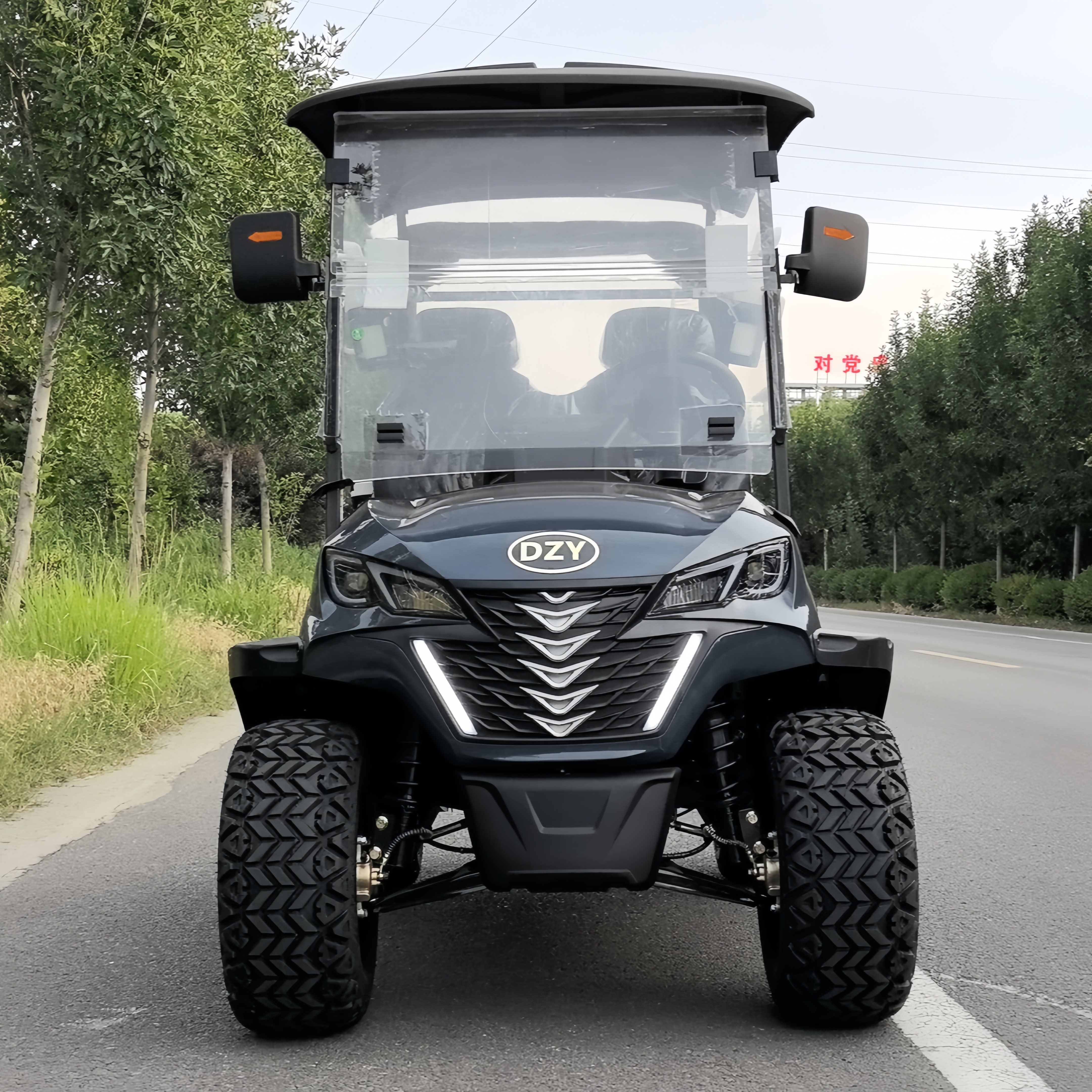 CE Approved China Made 1-2 Seats Battery Powered Electric Aluminum Golf Cart Solar Panel Power Generation 90km Range
