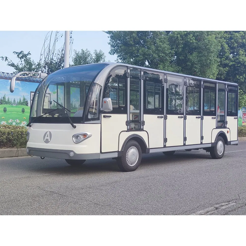 Battery Powered 23 Seats City Passenger Vehicle Tour Shuttle Electric Enclosed Sightseeing Bus