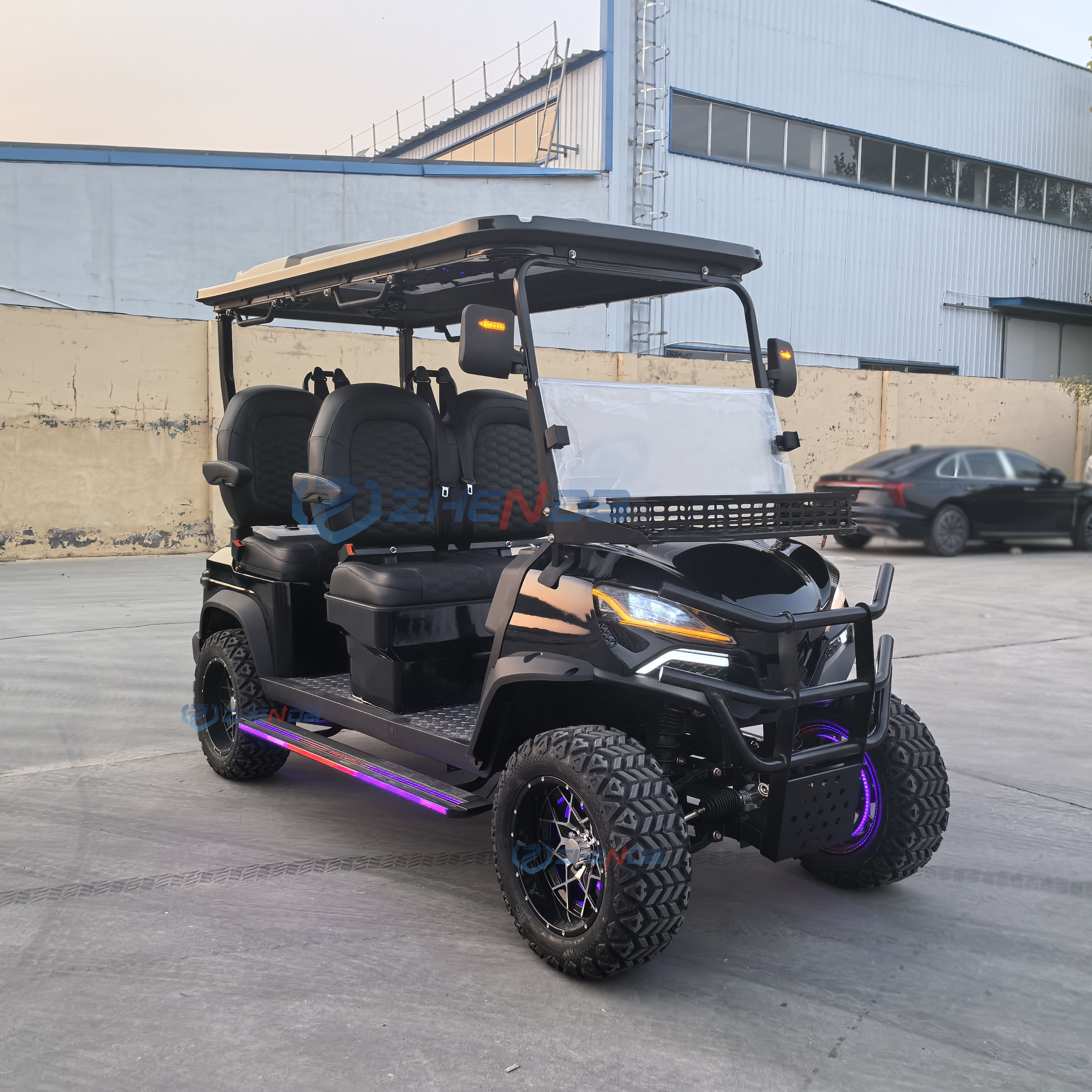 Customizable Solar Panel Electric Golf Cart 4 Seater Sightseeing Golf Scooter Off Road Club Car Deposit on Sale