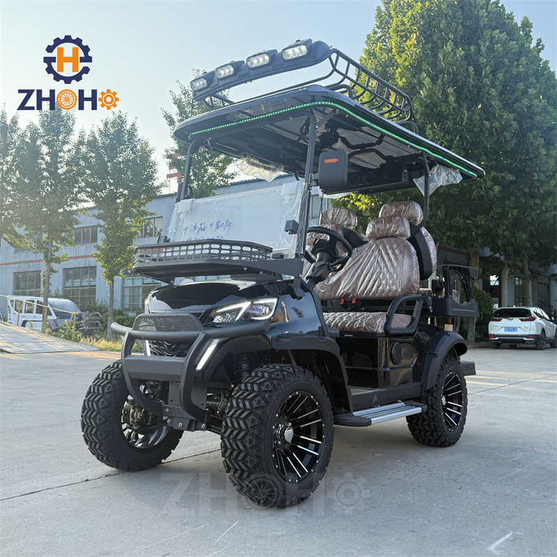 New Luxury Design Electric Golf Cart with Solar Roof Off-road Lithium 4 Seater Hunting Golf Buggy