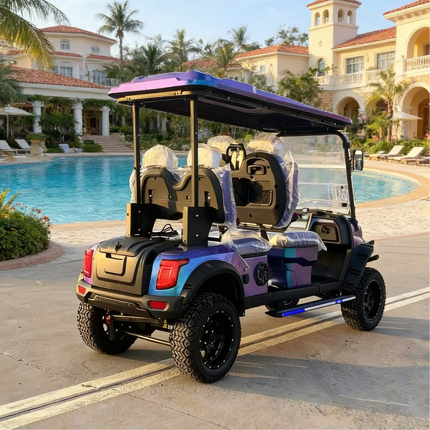 Premium Design 4-Seater Golf Buggy Luxury Seating for Resorts and Hotels Buggy Lithium Battery Long Range Free-Maintenance Car