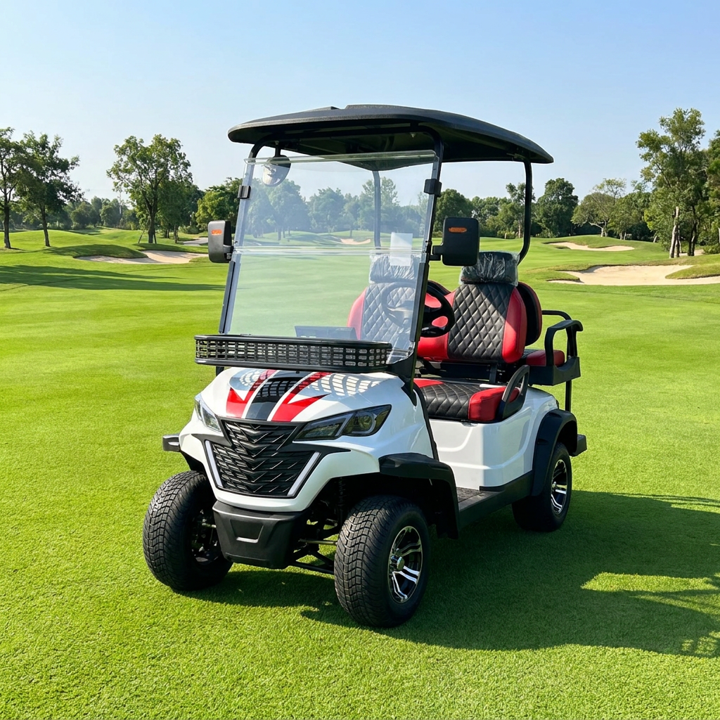 High Quality 2 Seater Lithium Battery Golf Cart Off Road Club Golf Car with Rain Canopy Suitable for Golf Courses Estate