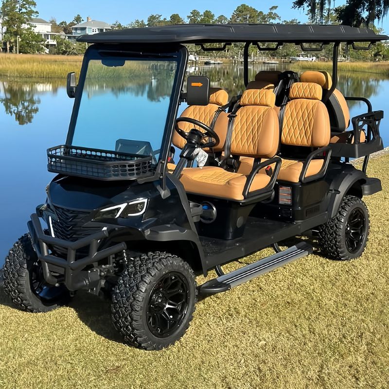 4WD Electric Golf Cart 5-6 Seater All-Terrain Utility Vehicle with High Torque 50MPH for Hilly Courses &amp; Resorts