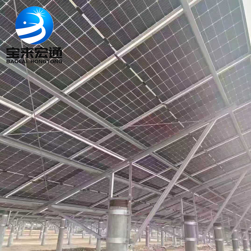 Wind Resistant Modular Single Post Ground Solar PV Panel Mounting Bracket System Kit