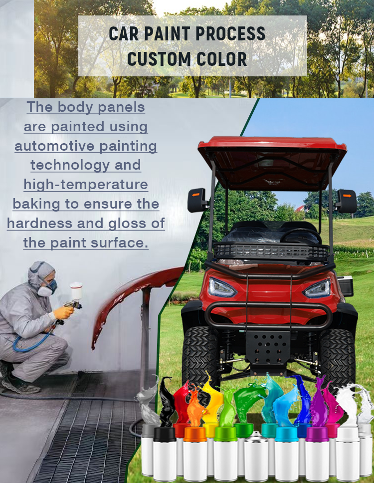 UK Customer Customized Right Hand Luxury Performance Solar Off-Road 6 Seater Electric Golf Buggy Cart with Lithium Battery