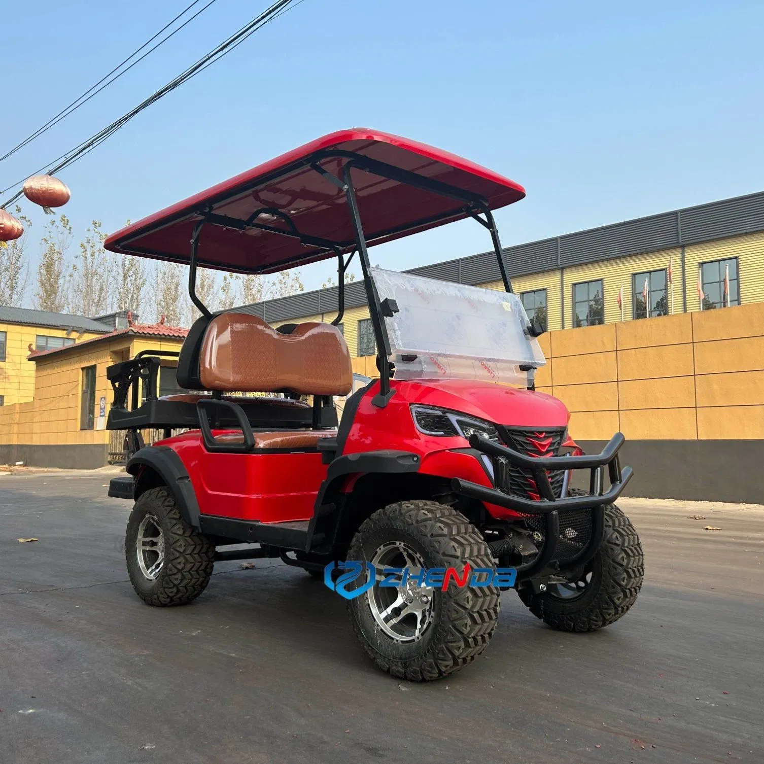 Zhenda Factory Battery Operated Club Car 4 Seater 60V Lithium Battery Golf Buggy Electric Custom Golf Cart for Sale