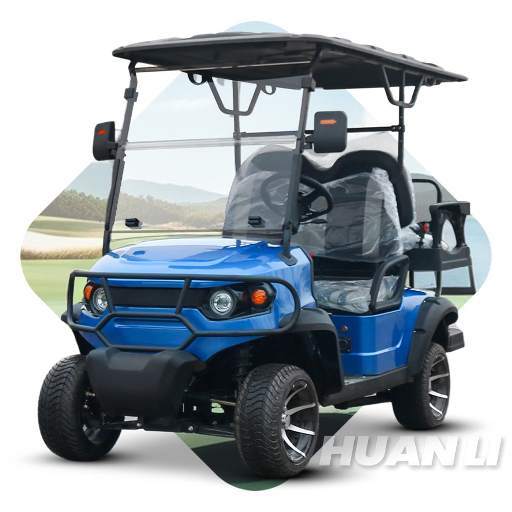 Huanli Brand 48V Solar Power Electric Golf Cart with 5KW Motor Lead Acid Battery 3-4 Seat Models 80-100km Range CE Certified