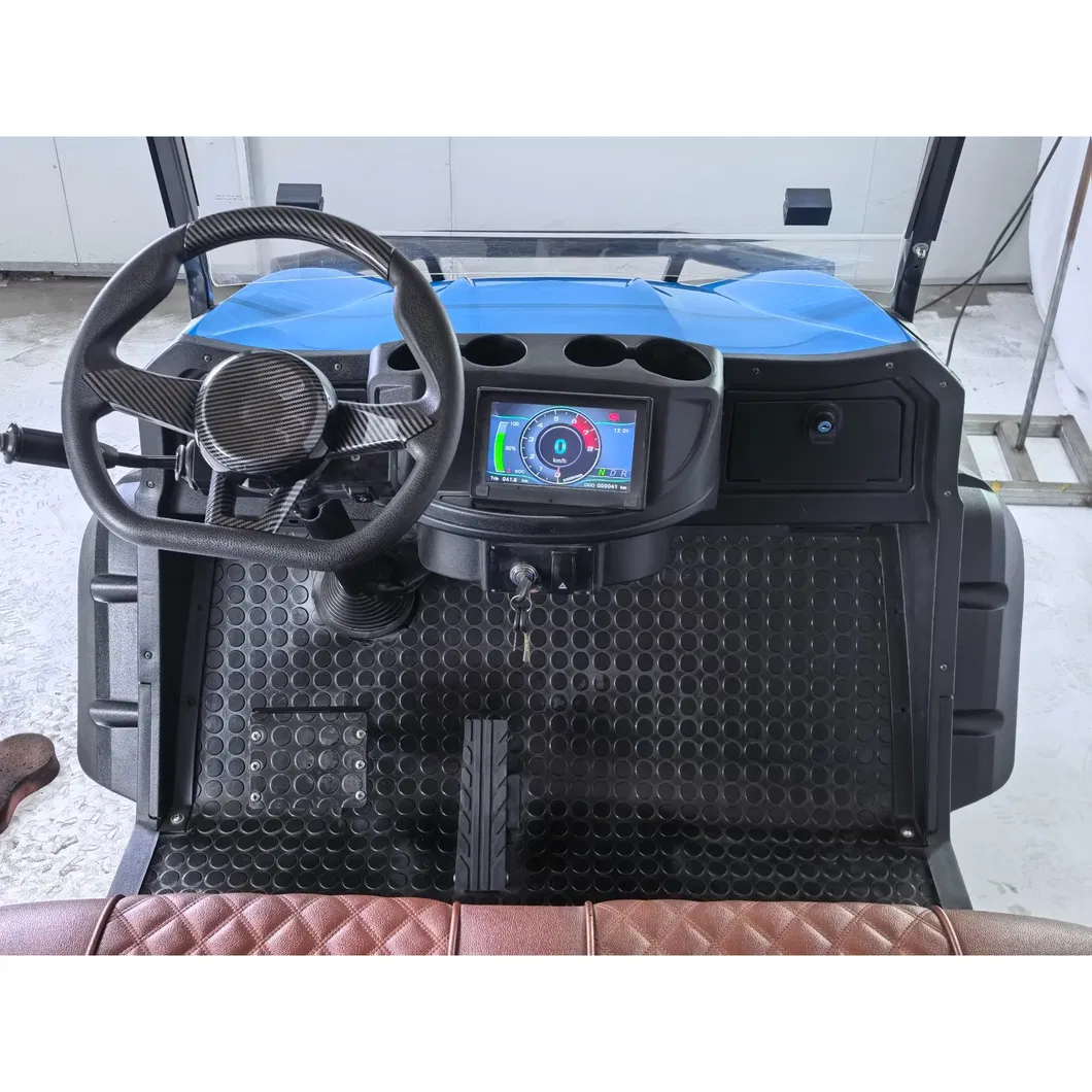 Powerful 5kw Motorized Golf Cart for Two, Equipped with Spacious Cargo Dump for Versatile Use
