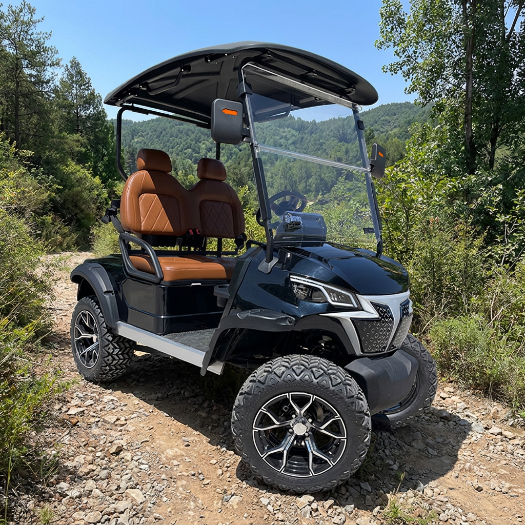 Electric 72V Aluminium Golf Cart 2 Seater Off-Road Buggy CE Certified 30-50km/h Speed 70-90km Range for Garden Villa Hunting