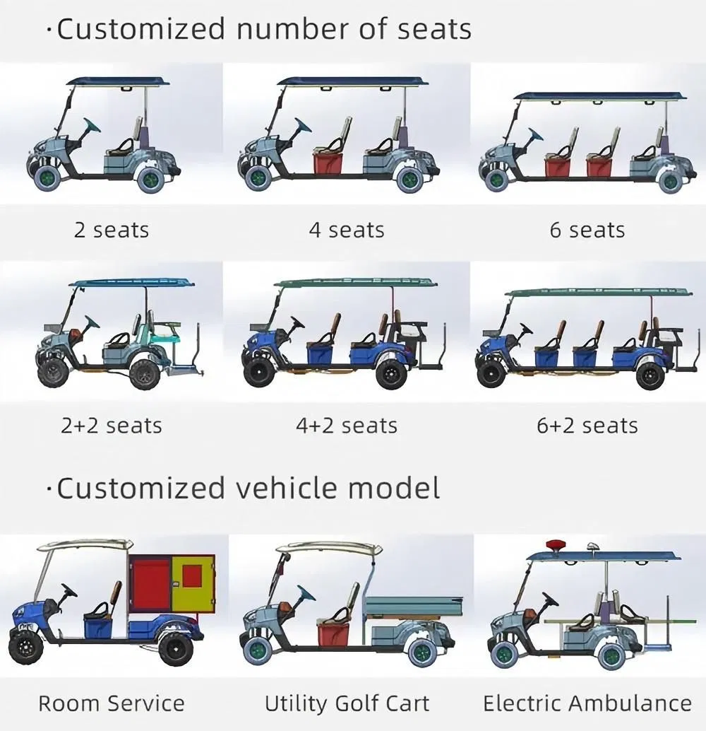 4 Seater Battery Powered AC System Electric Utility Cargo Golf Cart for Sale