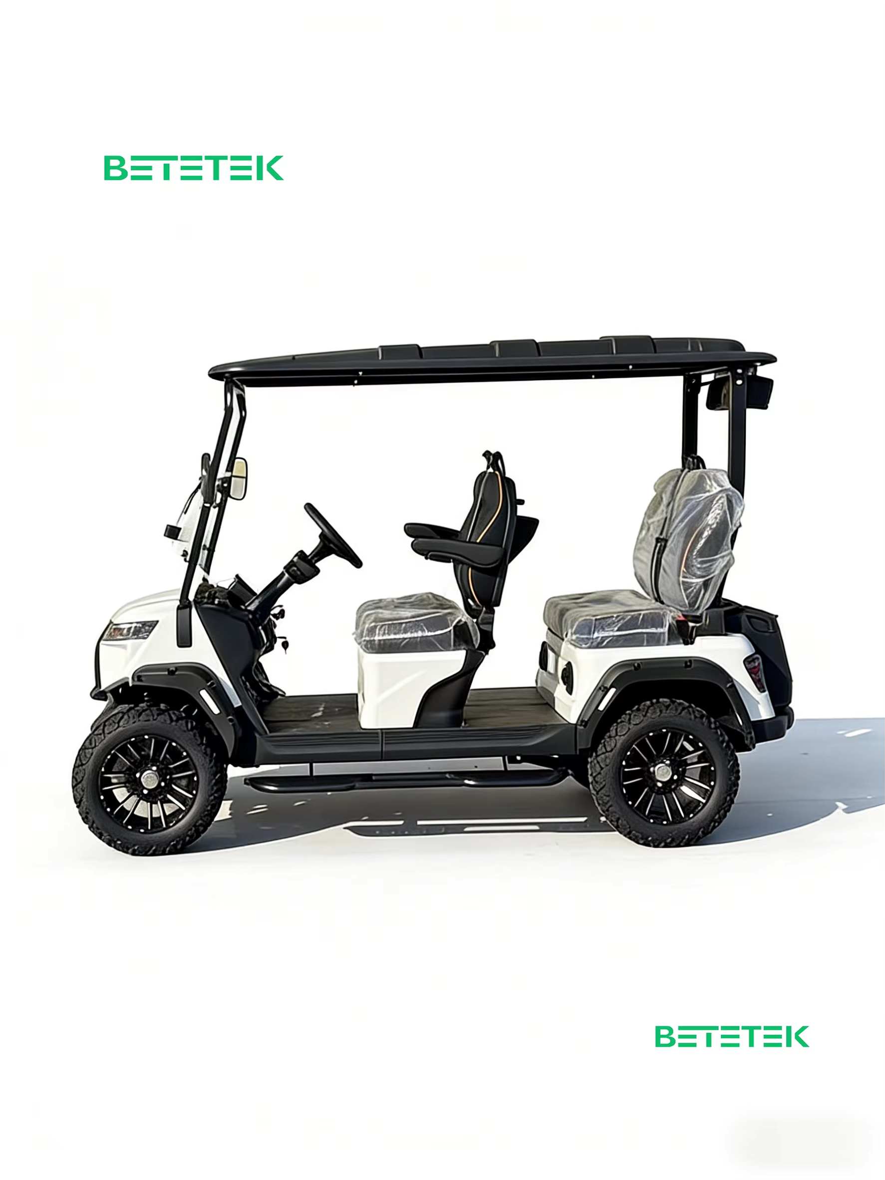 4 Seater Luxury Design Electric Golf Cart Street Legal LSV (Low Speed Vehicle) with Lithium Battery &amp; Off-Road Tires