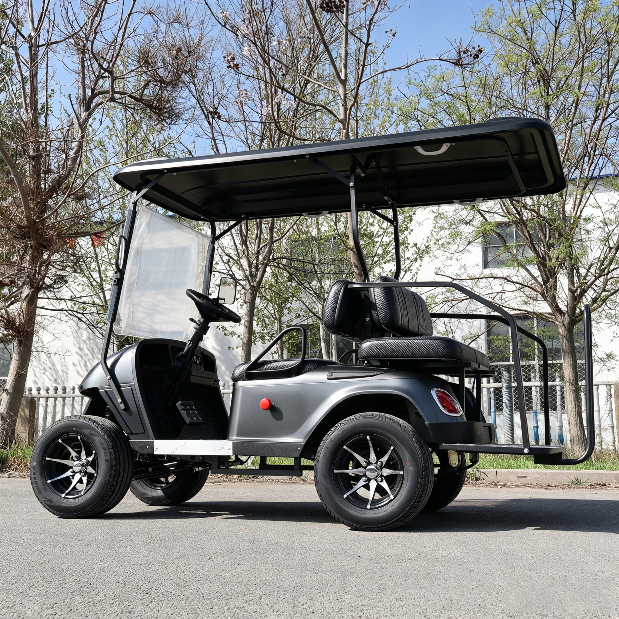 Smart 4-Seater Electric Golf Cart Backup Camera Street Legal LSV Lead Acid Battery 5kW AC Motor Max Speed 30-40km/h