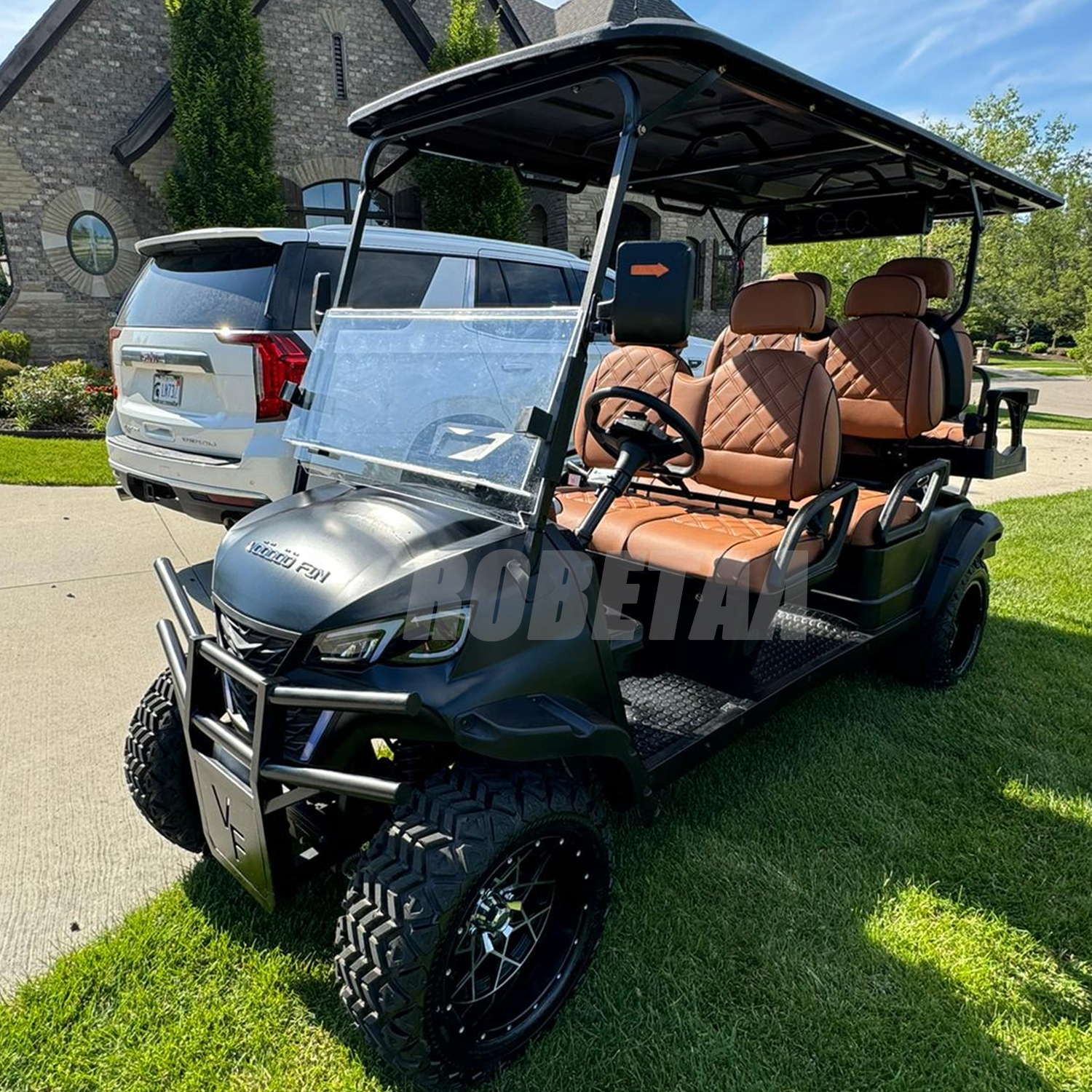 Robetaa 6 Passenger Electric or Gas Golf Cart Wholesale Luxury Golf Carts Accept Customized Seats and Colors