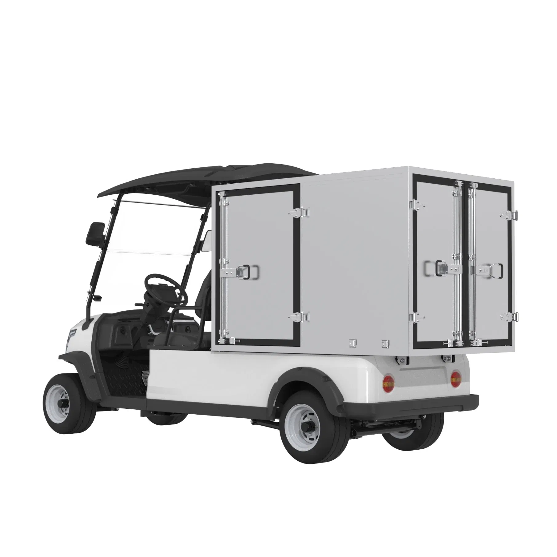 Electric Utility Cart with Fixed Cargo Box 2-Seater Golf Cart with Freight Cargo Electric Work Vehicle