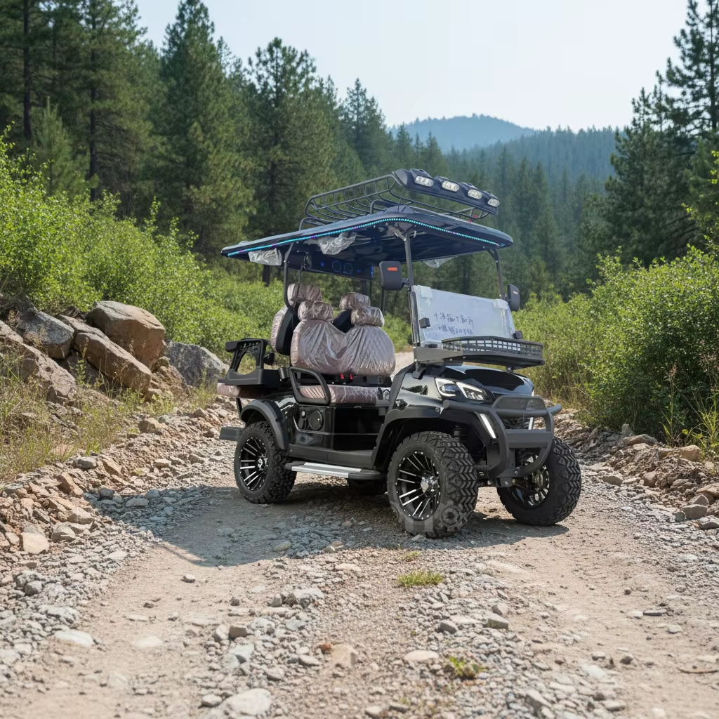 New Luxury Design Electric Golf Cart with Solar Roof Off-road Lithium 4 Seater Hunting Golf Buggy