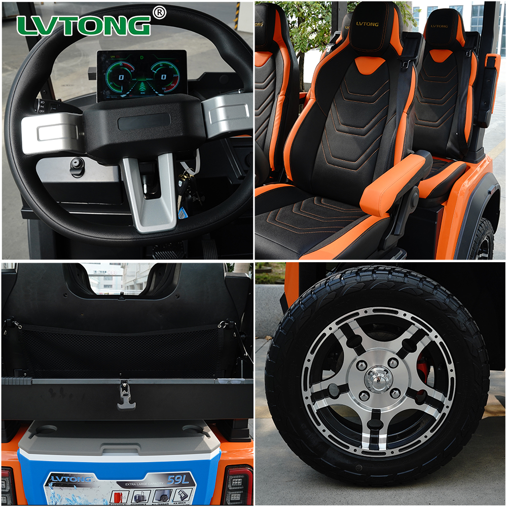 LVTONG Luxury 4 Seater Electric Golf Buggy with 72V AC System and Screen