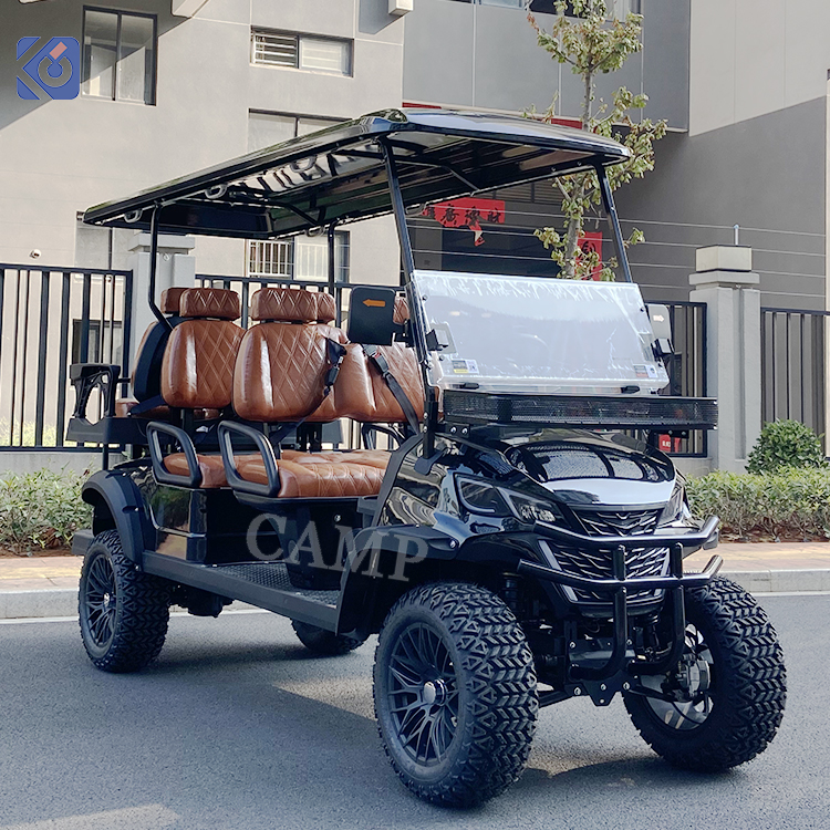 Camp Customizable Solar Panel Electric Golf Cart 6 Seater Sightseeing Golf Scooter Off Road Club Car
