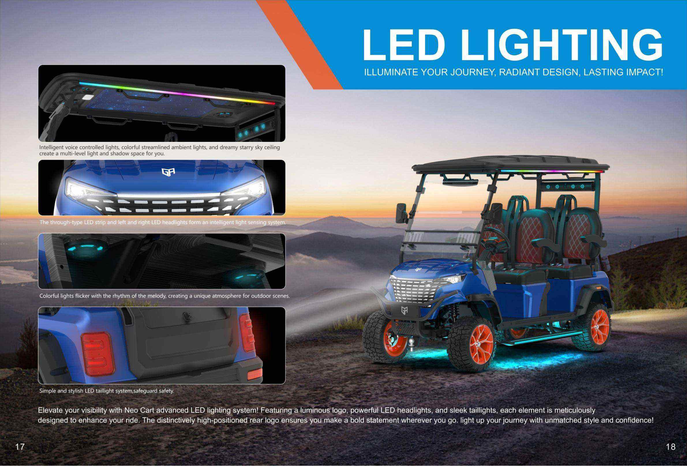 Outdoor Camp Electric Patrol Cart Commercial Fleet Golf Utility Car Low-speed Community Shuttle Golf Cart