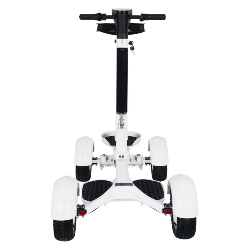 4-Wheel Aluminum Foldable Electric Golf Cart Mobility Scooter 10.5-inch Tires 2000W Motor White Lithium Battery 150kg Load