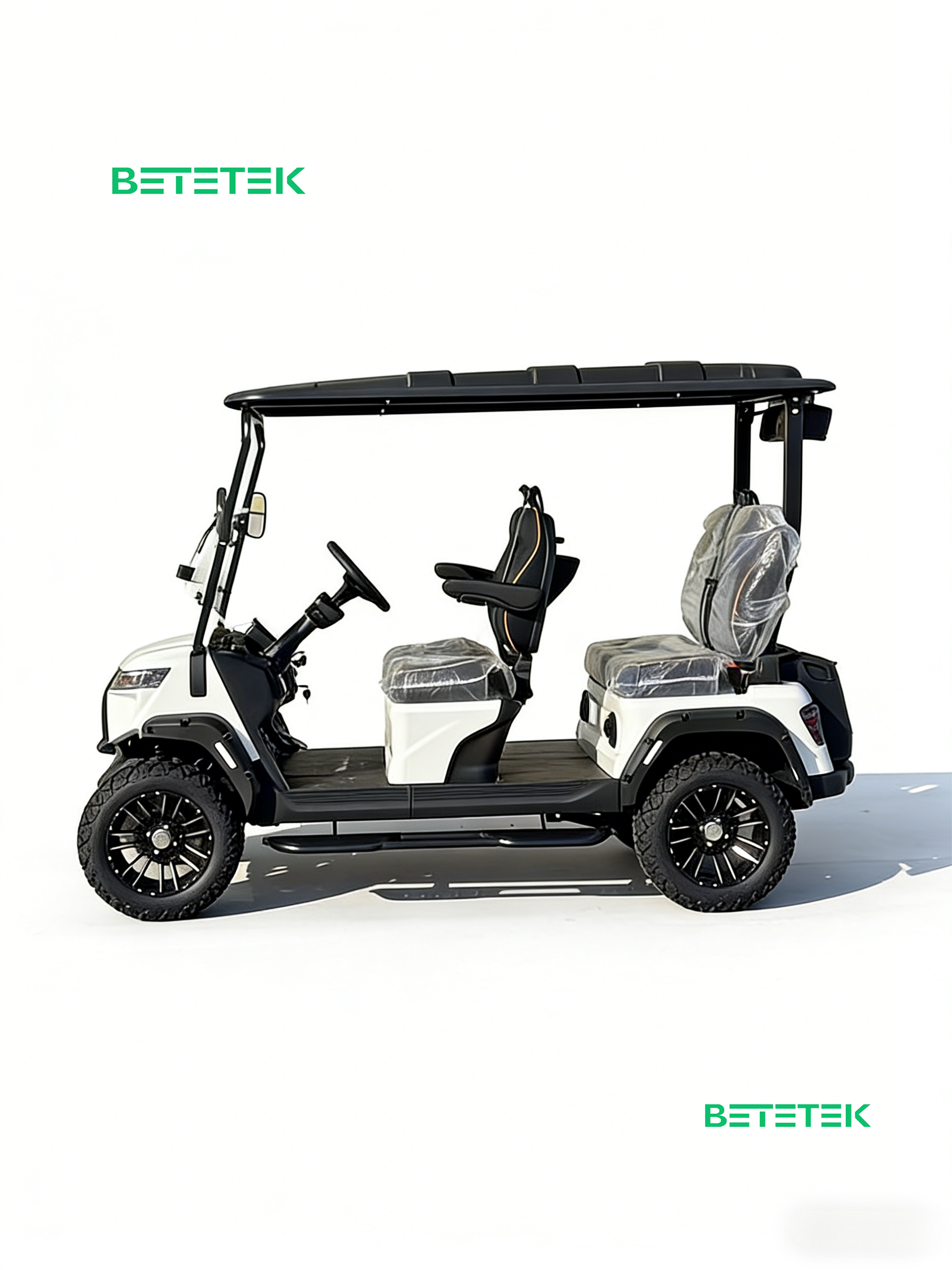 BETETEK Production Base Reinforced 4 Seater Full Electric Heavy Load Bearing Stable Driving Golf Cart for Estate Golf Club
