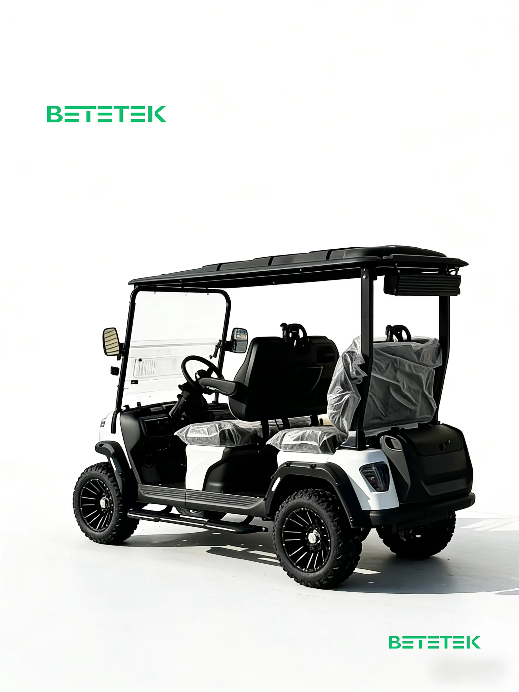 4 Seater Luxury Design Electric Golf Cart Street Legal LSV (Low Speed Vehicle) with Lithium Battery &amp; Off-Road Tires