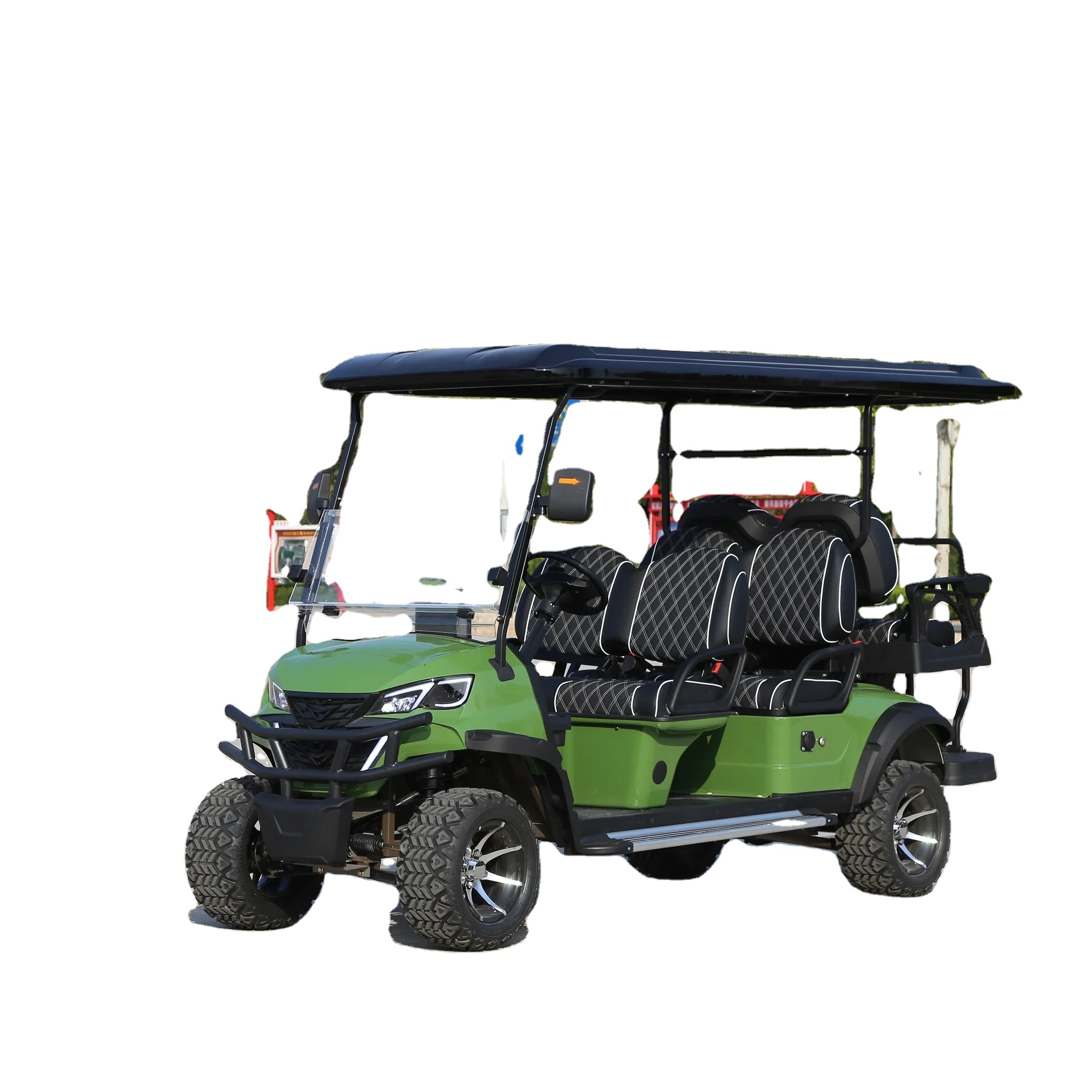 Sharefer 4+2 6 Seats Electric Golf Utility Vehicle Lithium Battery 4 Wheel Electric Lifted Off Road Club Car Golf Cart Electric
