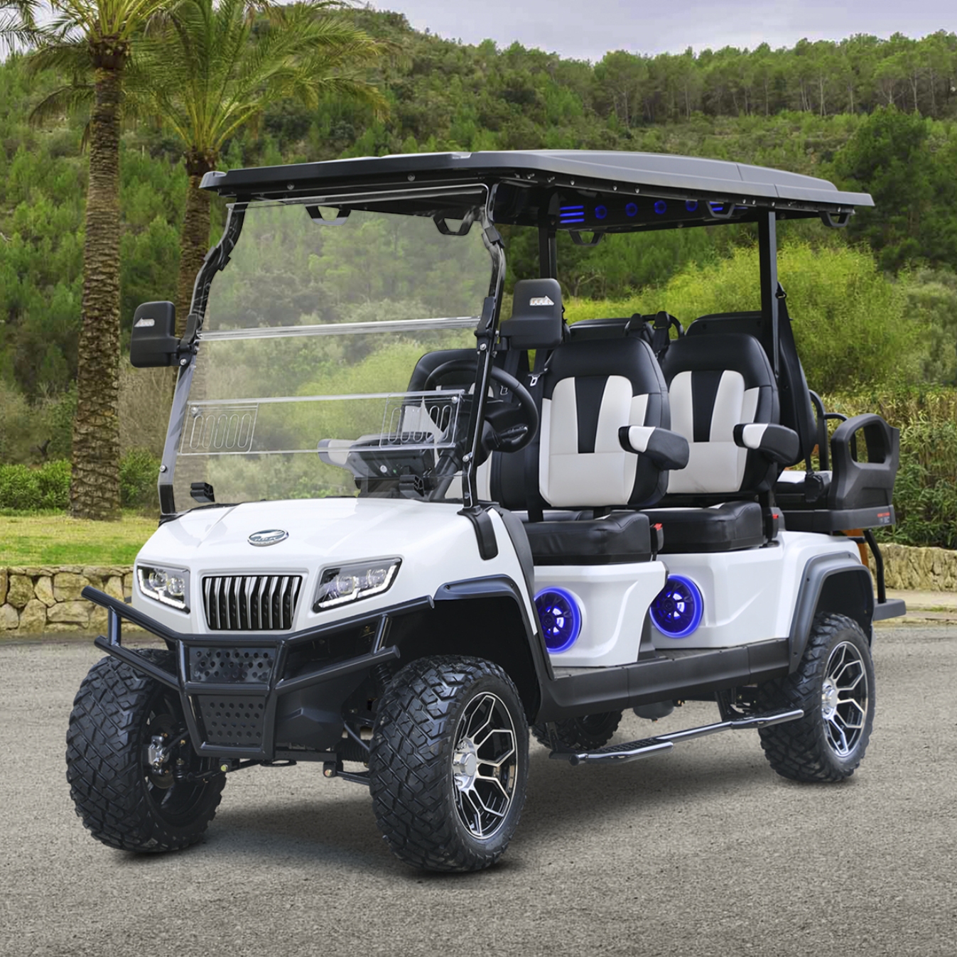 HDK EVOLUTION D5 Maverick 4+2 Plus Luxury Six Passenger Electric Golf Cart for Villas Resorts and Golf Courses