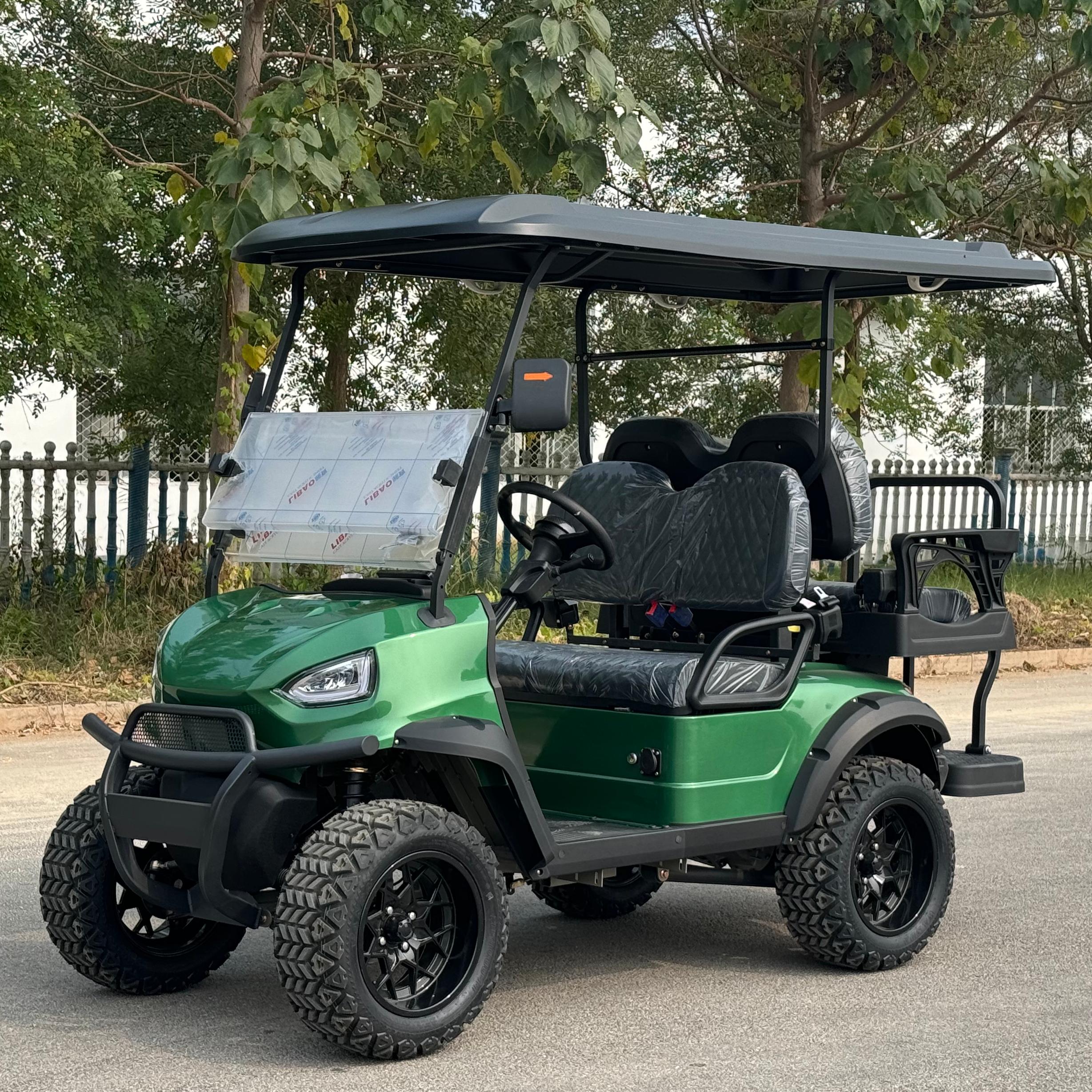 Heavy Duty Golf Cart 72V 150Ah Battery Grass Tires GPS Navigation Golf Carts