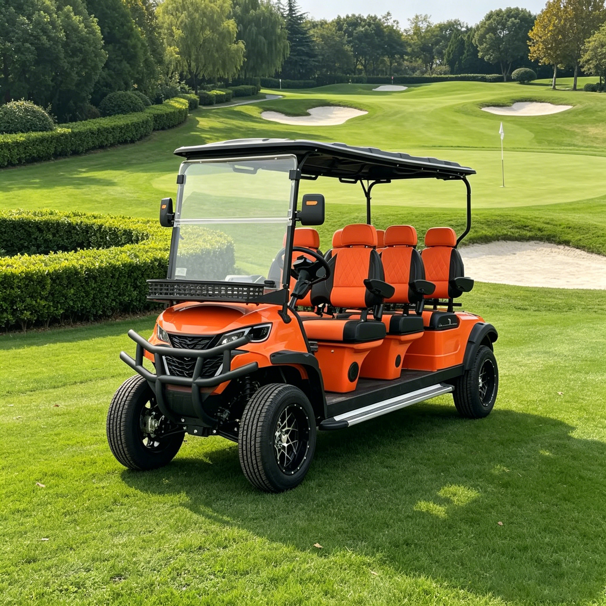 Rainbow 72V High Torque Electric Golf Cart 4-Seater 5kW AC Motor Lithium Battery 30-50km/h 70-90km Range Mountain Hilly Courses