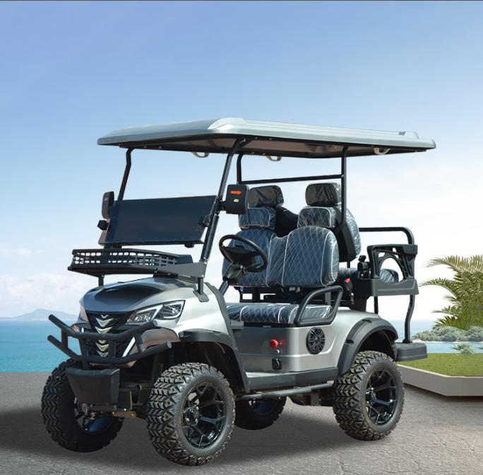 4 Seat Street Legal LSV Off Road Low Speed Golf Buggy Lithium Battery Powered Cart Full Options for Resort Villa Beach Farm Club