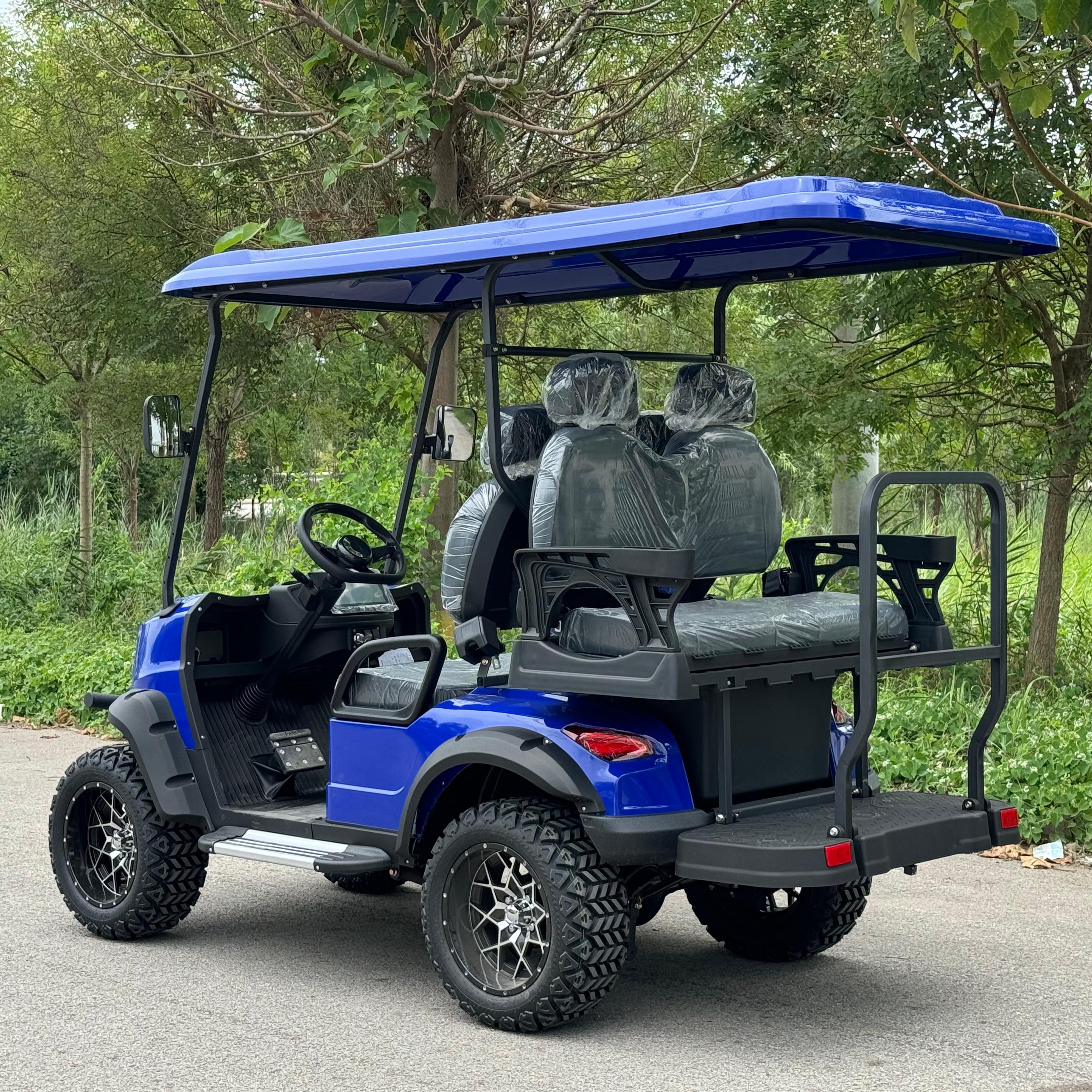 Heavy Duty Golf Cart 72V 150Ah Battery Grass Tires GPS Navigation Golf Carts
