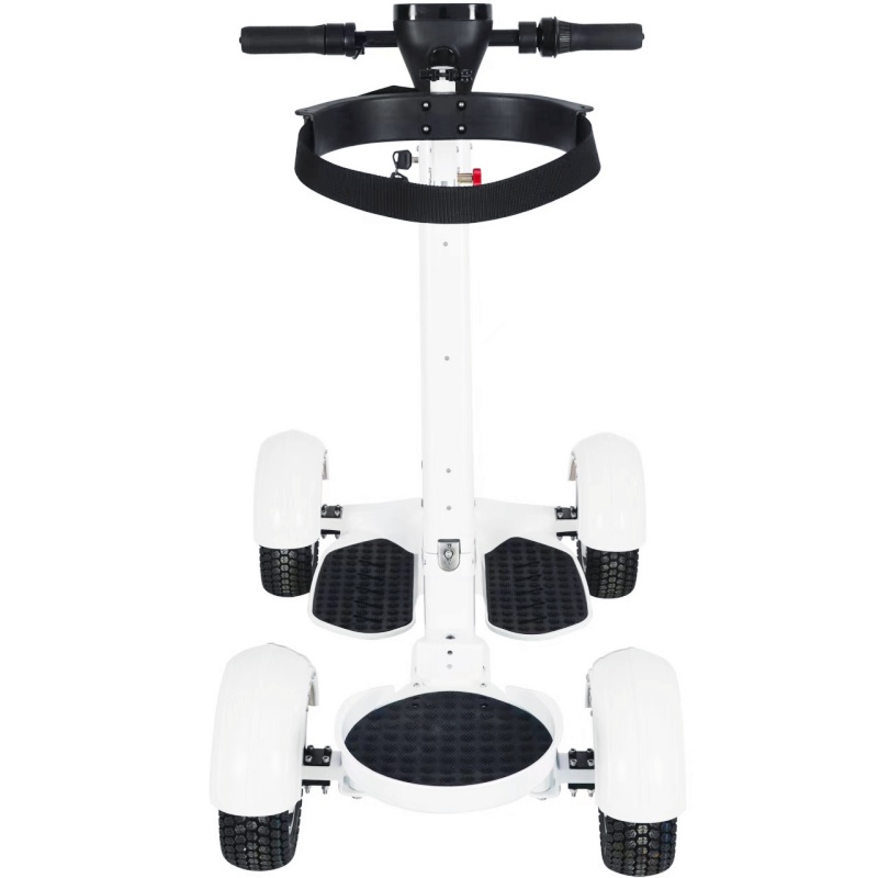 4-Wheel Aluminum Foldable Electric Golf Cart Mobility Scooter 10.5-inch Tires 2000W Motor White Lithium Battery 150kg Load