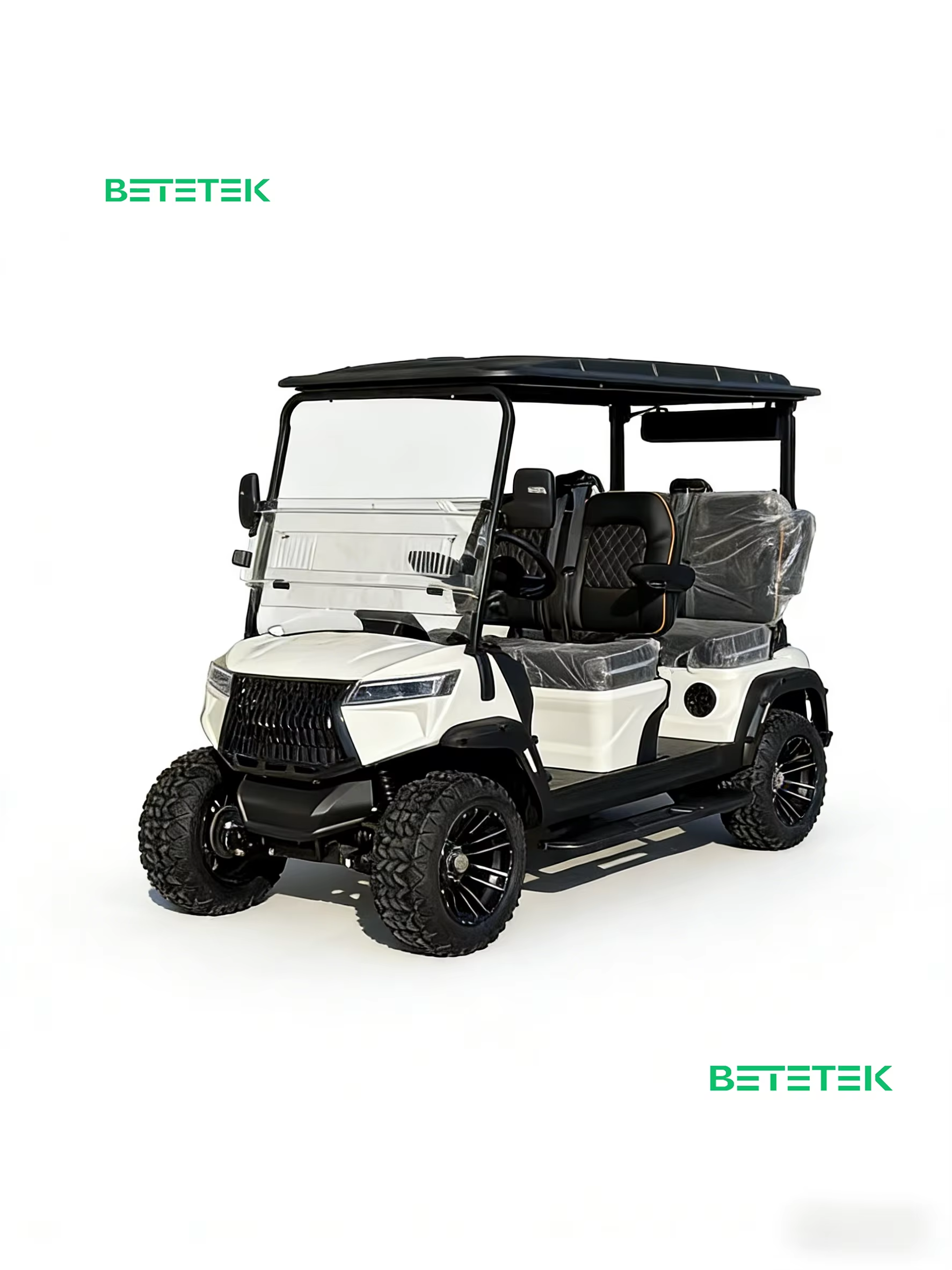 4 Seater Luxury Design Electric Golf Cart Street Legal LSV (Low Speed Vehicle) with Lithium Battery &amp; Off-Road Tires