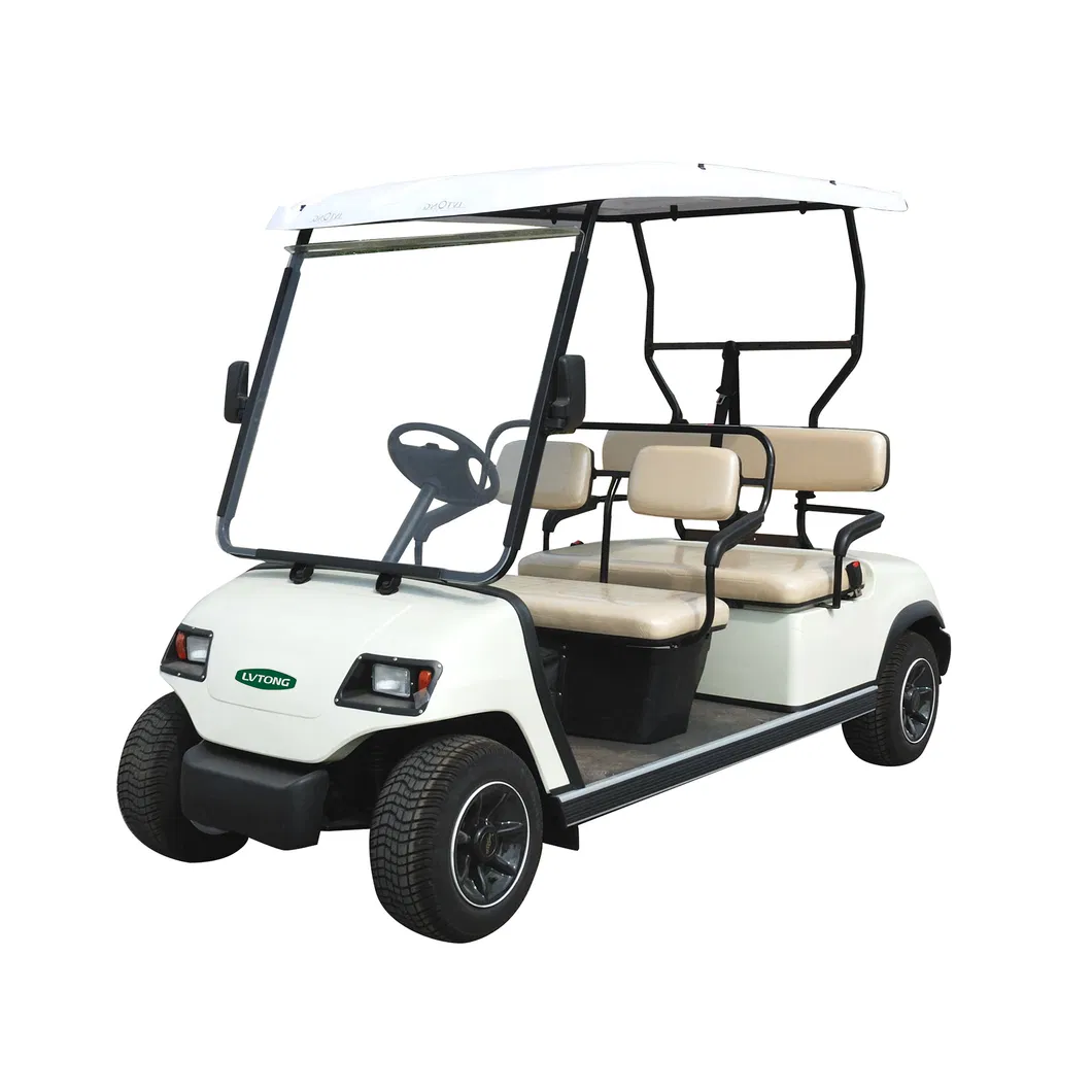 Comfortable Leather Seat Legal Driving 48V Battery Operated 4 Passengers Electric Golf Cart