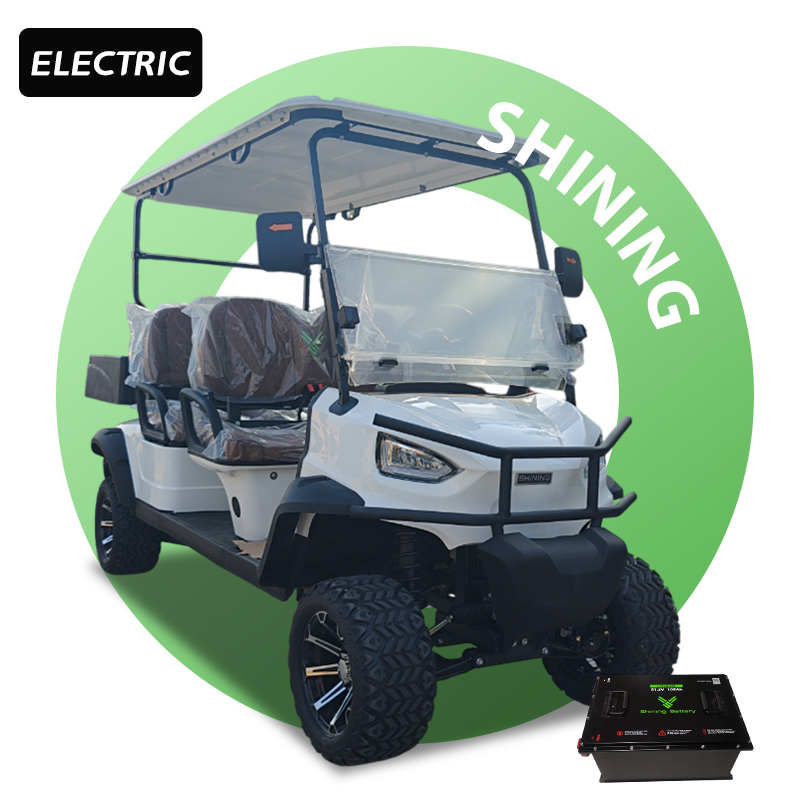 Custom Shining Lsv 4 Seater Street Legal CE Certified 50-70Km/h 48V/72V Lithium Battery Electric Golf Cart with Cargo 70-90km